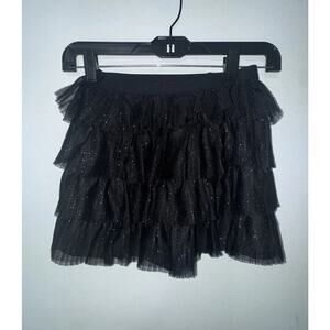 Cat & jack 6/6X Skirt Glitter Tiered Pleated Shimmer Tulle Holiday New Years Eve
